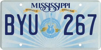 MS license plate BYU267