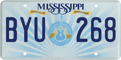 MS license plate BYU268