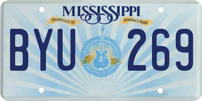 MS license plate BYU269