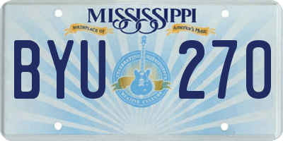 MS license plate BYU270