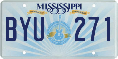 MS license plate BYU271