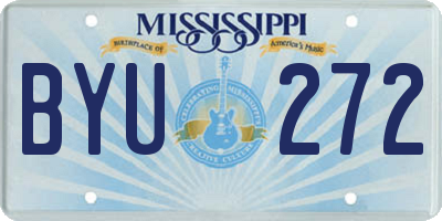 MS license plate BYU272