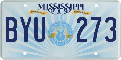 MS license plate BYU273