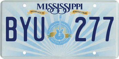 MS license plate BYU277