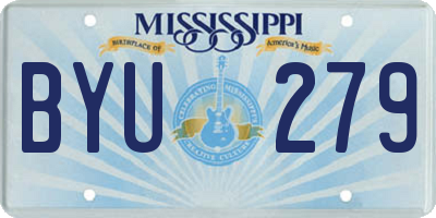 MS license plate BYU279
