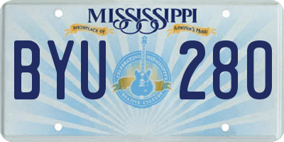 MS license plate BYU280