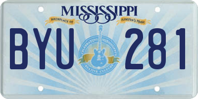 MS license plate BYU281