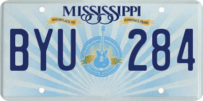 MS license plate BYU284