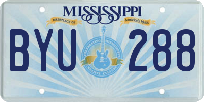 MS license plate BYU288