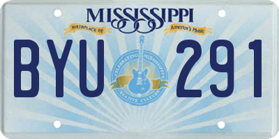 MS license plate BYU291