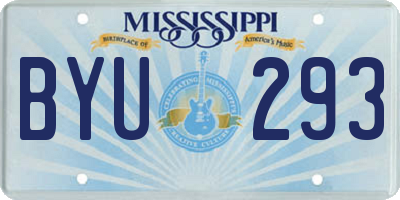MS license plate BYU293