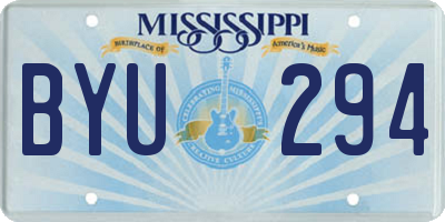MS license plate BYU294