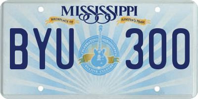 MS license plate BYU300