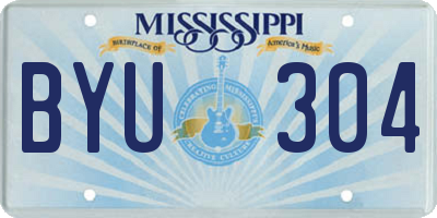 MS license plate BYU304
