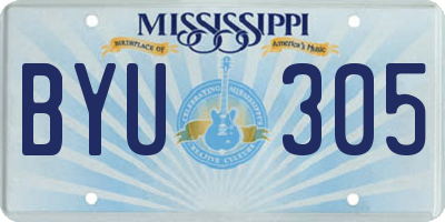 MS license plate BYU305