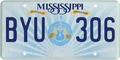MS license plate BYU306