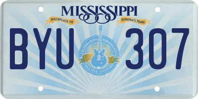 MS license plate BYU307