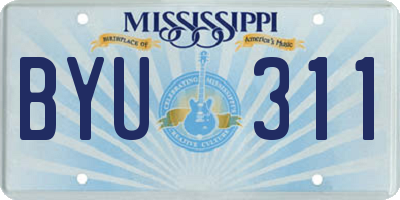 MS license plate BYU311