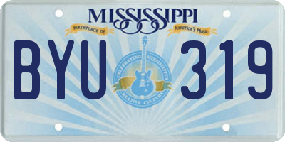 MS license plate BYU319