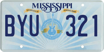 MS license plate BYU321