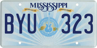 MS license plate BYU323