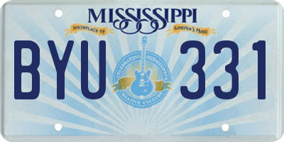MS license plate BYU331