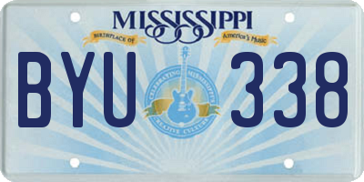 MS license plate BYU338