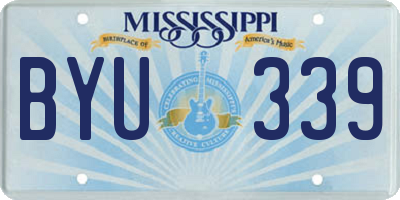 MS license plate BYU339
