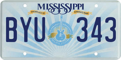 MS license plate BYU343