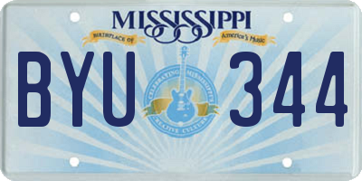 MS license plate BYU344