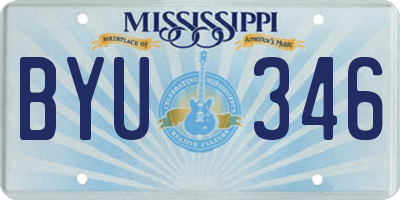 MS license plate BYU346