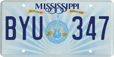 MS license plate BYU347