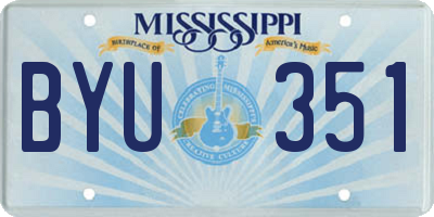 MS license plate BYU351