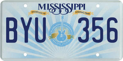 MS license plate BYU356