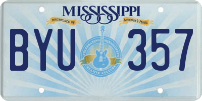 MS license plate BYU357