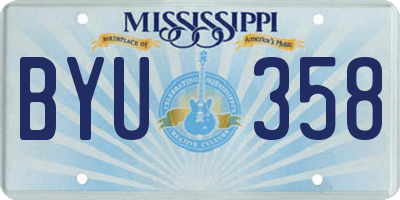 MS license plate BYU358
