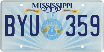 MS license plate BYU359