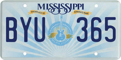 MS license plate BYU365