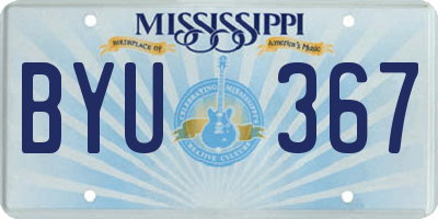 MS license plate BYU367