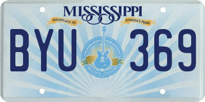 MS license plate BYU369