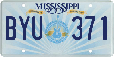 MS license plate BYU371