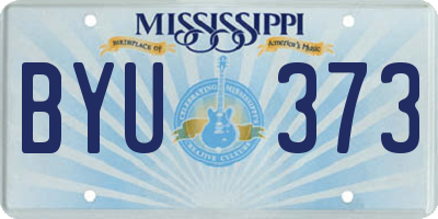 MS license plate BYU373