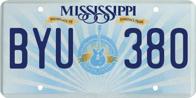 MS license plate BYU380