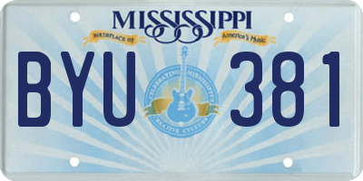 MS license plate BYU381
