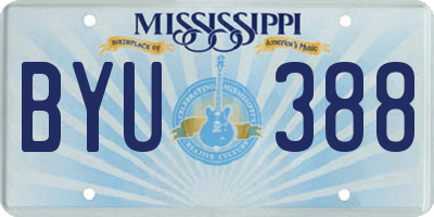 MS license plate BYU388