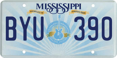 MS license plate BYU390