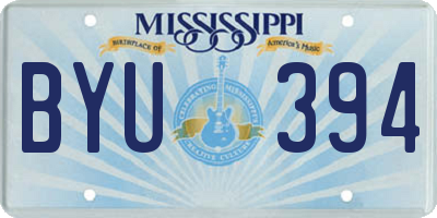 MS license plate BYU394