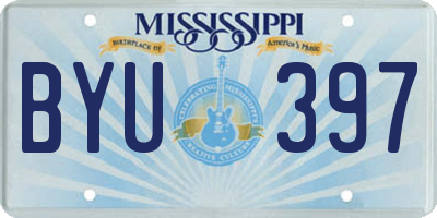 MS license plate BYU397