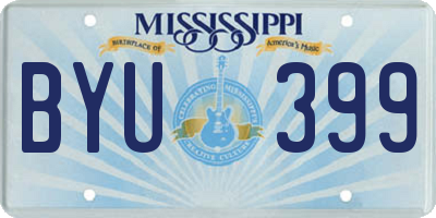 MS license plate BYU399