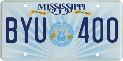 MS license plate BYU400